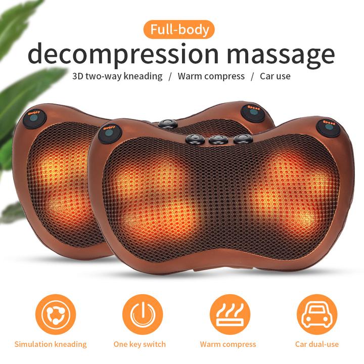 (60% OFF TODAY) - Magic Shiatsu Pillow Massager with Heat for Home and Car use!